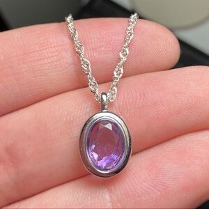 Brazilian Amethyst Necklace Amethyst Pendant Sterling Silver Necklace